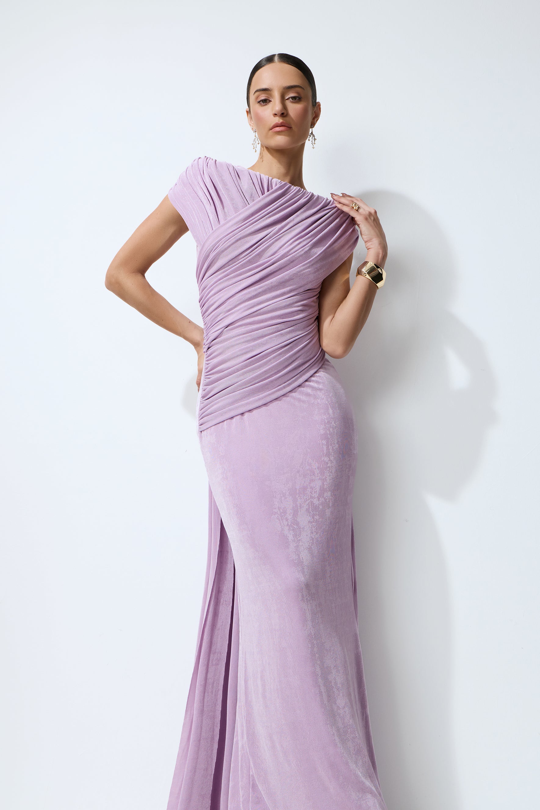 Vestido Lavande - Detalle fruncido
